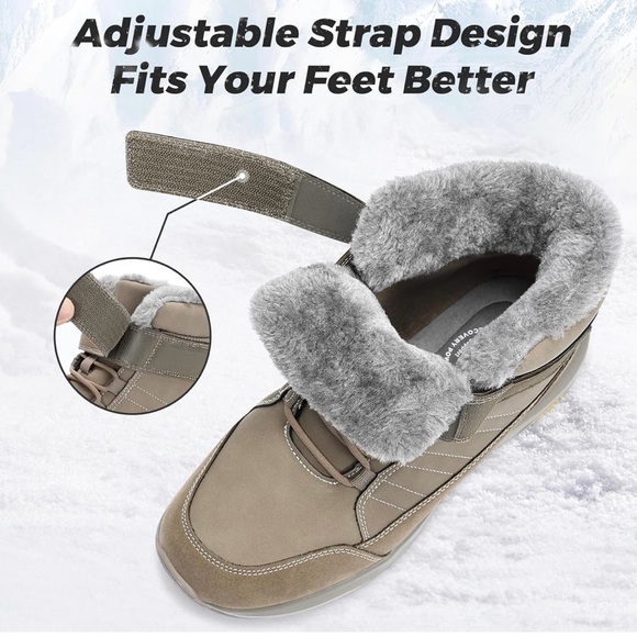 FitVille Wide Width Mens Winter Boots Fur Lined Diabetic shoe 15 x-wide / 571 - Picture 8 of 11